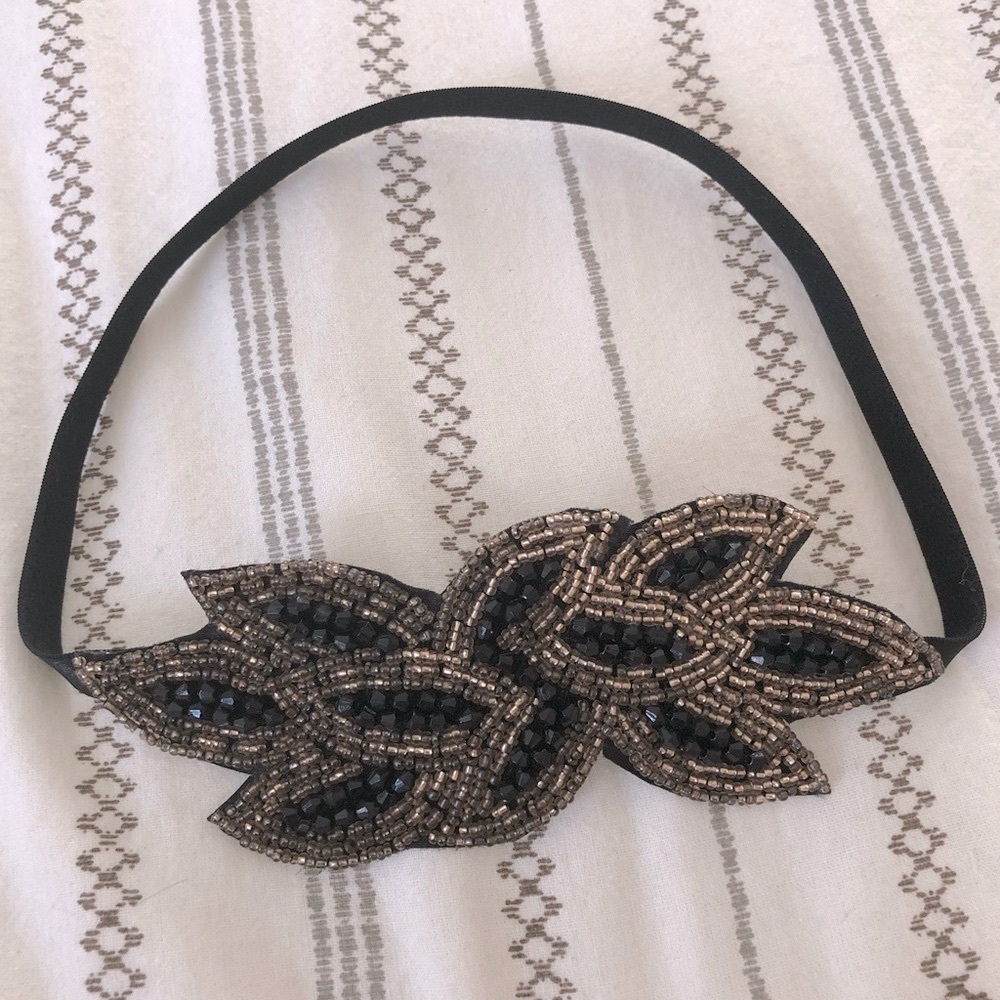 Beaded Floral Side Piece Headband Hair Piece